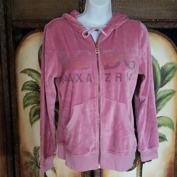 Bcbgmazazria Vintage Velour Zip Up Track jacket / Y2K / Barbiecore - Picture 3 of 6